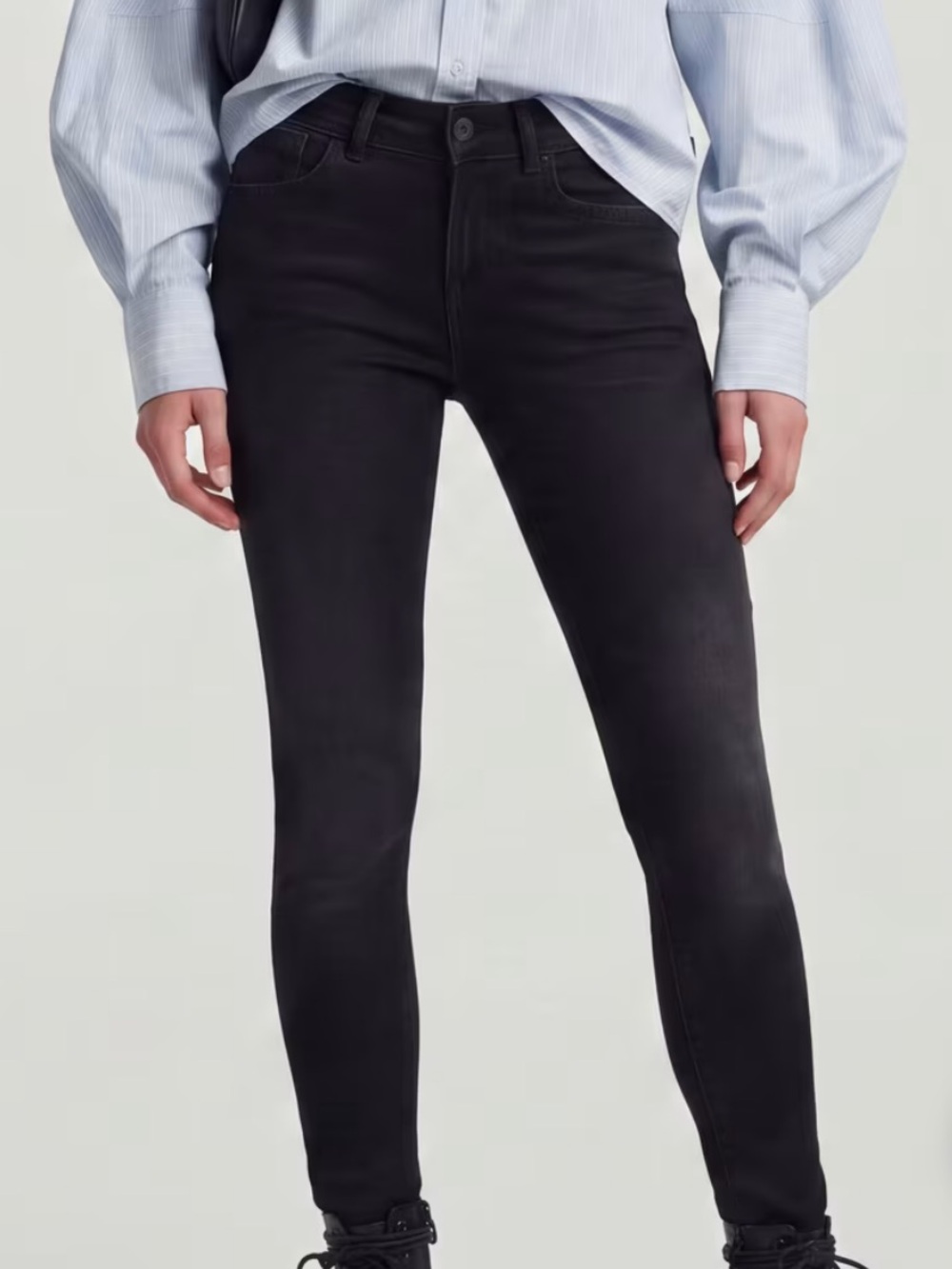 G-Star Lynn Black Mid-Rise Skinny Jeans